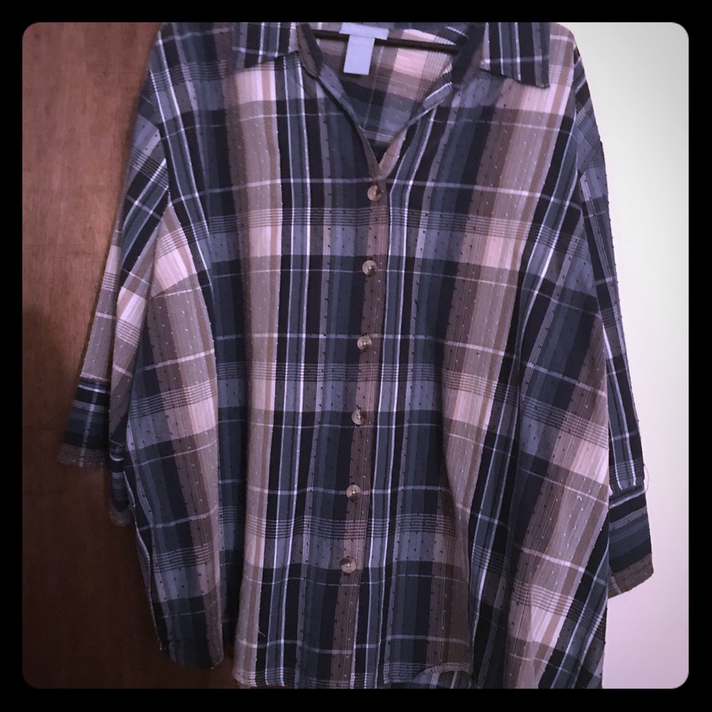 4x Blue and brown blouse perfect condition